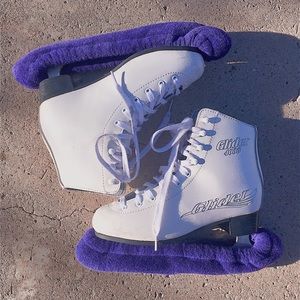 White Ice Skates + Blade Covers